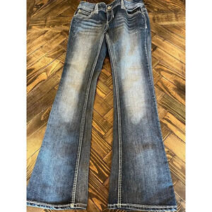 Maurice’s Jeans Juniors 5/6 Bootcut Thick Stitch Western Y2K Country Aztec Comfy